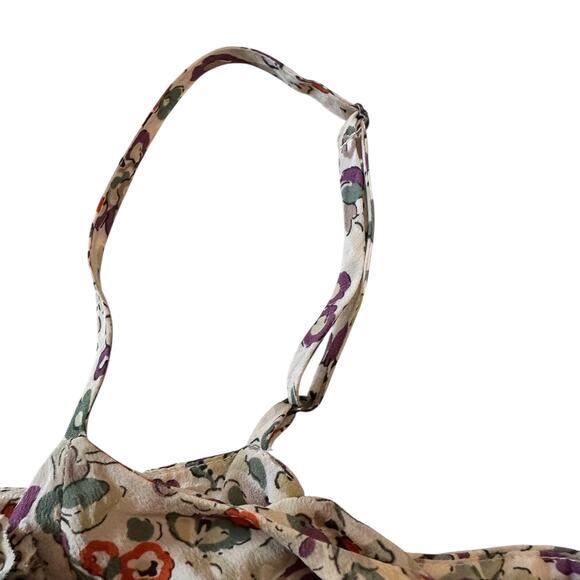 Vintage Rebecca Taylor Floral Silk Peplum Ruffle Front Cami Y2K Size 4 - Picture 6 of 10